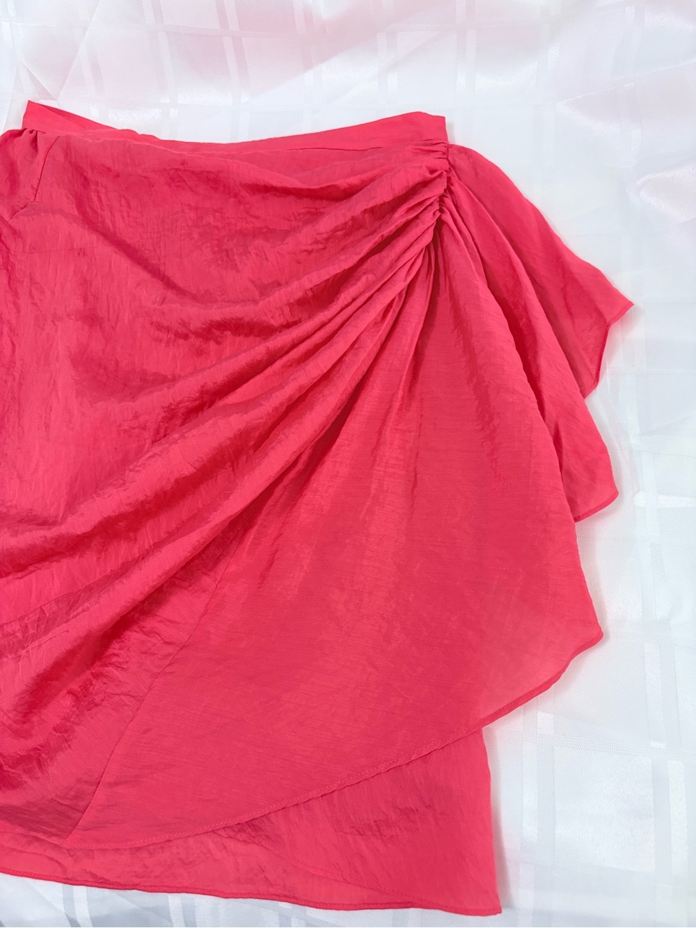 CLUB Monaco Women's Hot Pink Ruffled Midi Skirt Sz Medium Office Wear - Picture 4 of 9